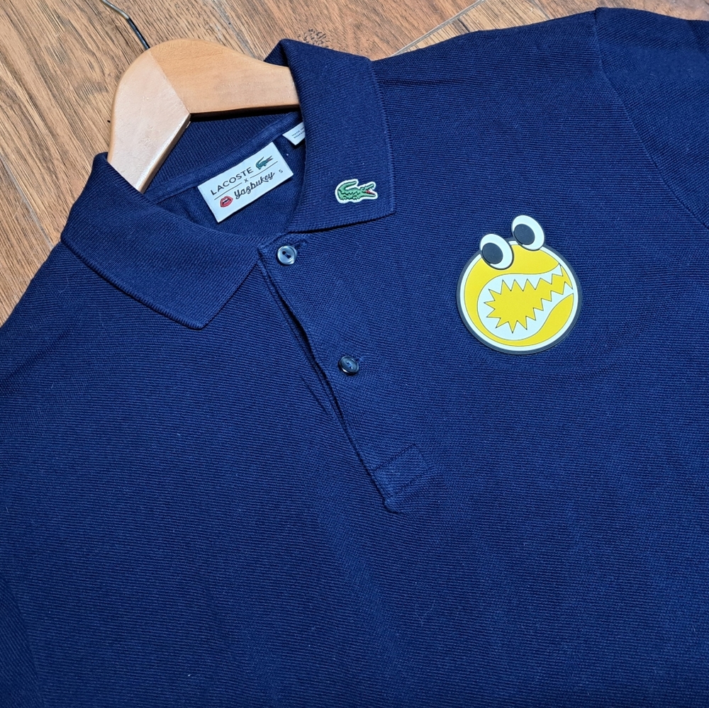 Lacoste by Yazbukey Men's Navy Short Sleeve Cotton Pique Polo Shirt Size 5 Large